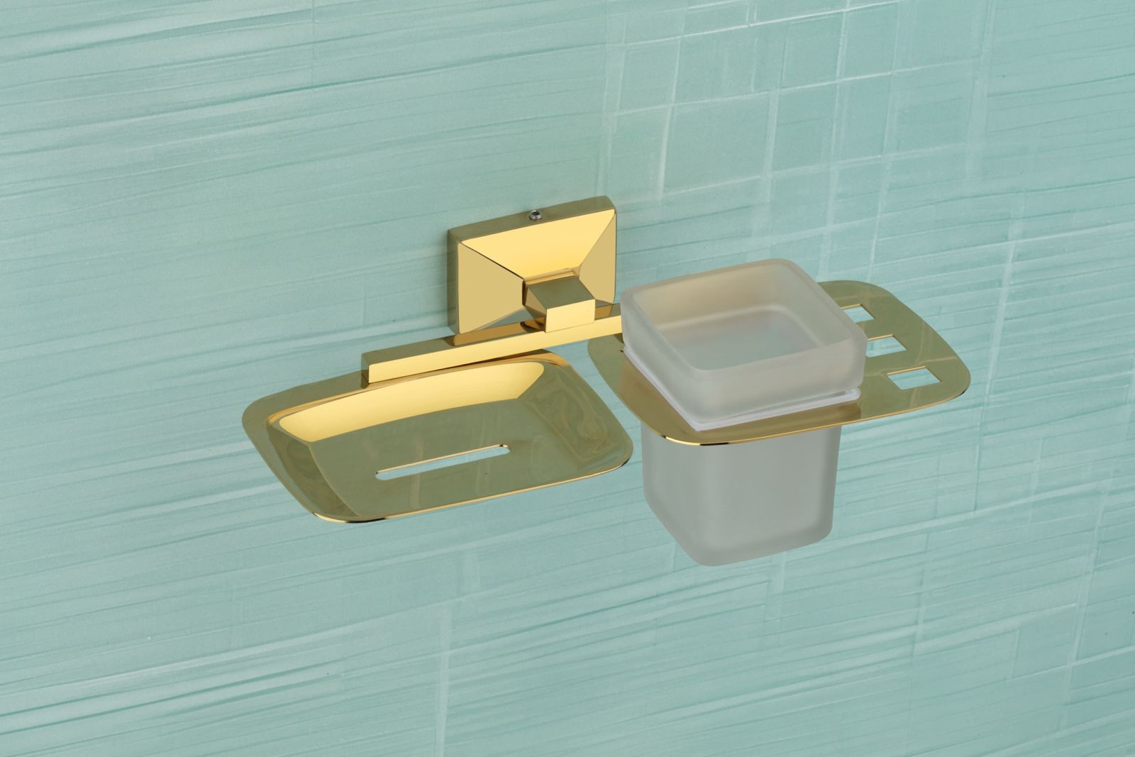 Combo Soap Dish With Tumbler Holder Ss 304 ( Delta Gold )