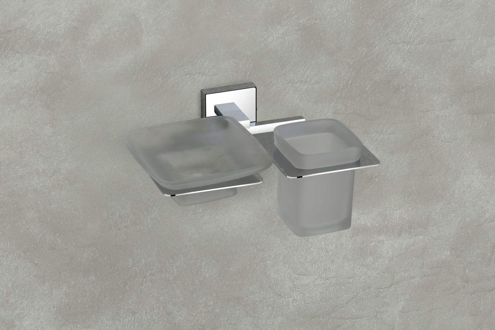 Soap Dish With Tumbler Holder Ss 304 ( Fiana Chrome )
