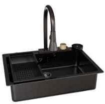 Hand Craft Sink S.b  Water Fall Black Matt 