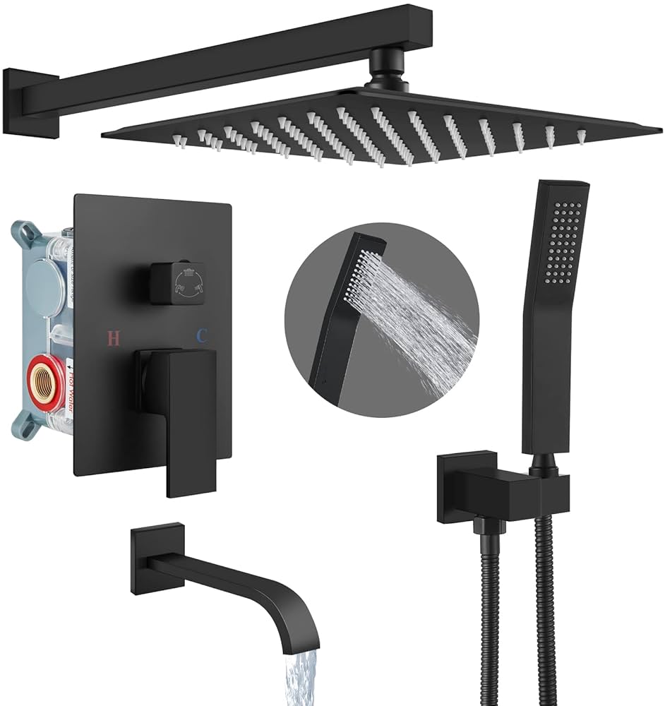 Diverter Set 3 In Flow Black Matt ( Elysees)