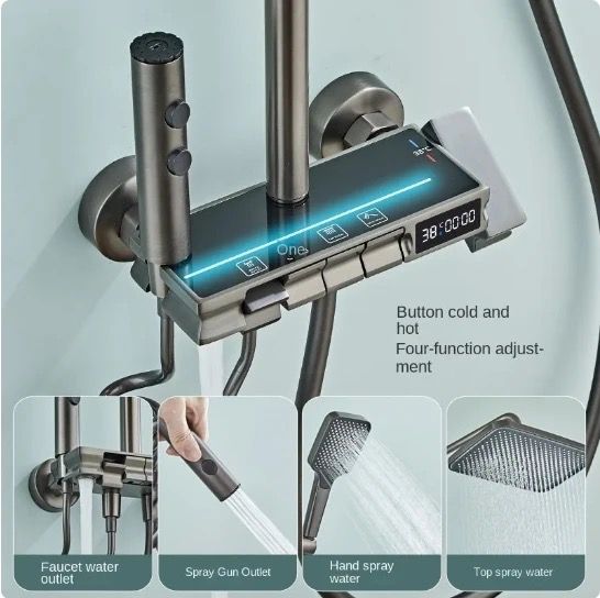 Shower Panel Digital Wall Mixture Brass 4 In 1 Hot And Cold ( Controller )