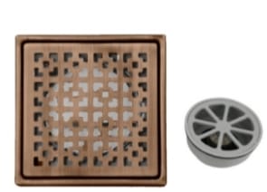 Grating 6"x6" Square Ss304 Plain With Pvc Cockroach Trap Rose Gold (luke)