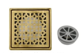 Grating 6"x6" Square Ss304 Plain With Pvc Cockroach Trap Gold (luke)