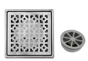 Grating 6"x6" Square Ss304 Plain With Pvc Cockroach Trap  (luke)