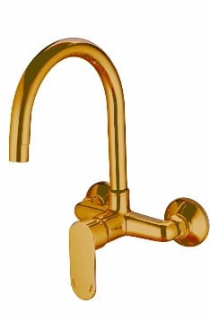 Single Lever Sink Mixture Wall Mounted   Gold (opal Pro) 