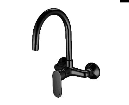 Single Lever Sink Mixture Wall Mounted   Black Matt (opal Pro) 